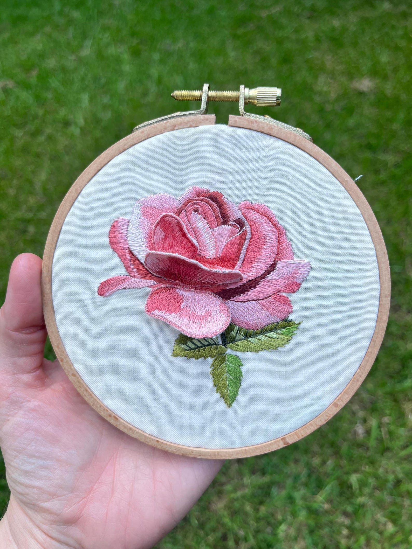 3D Stumpwork Rose Thread Painting Pattern, Flower Embroidery Pattern ...