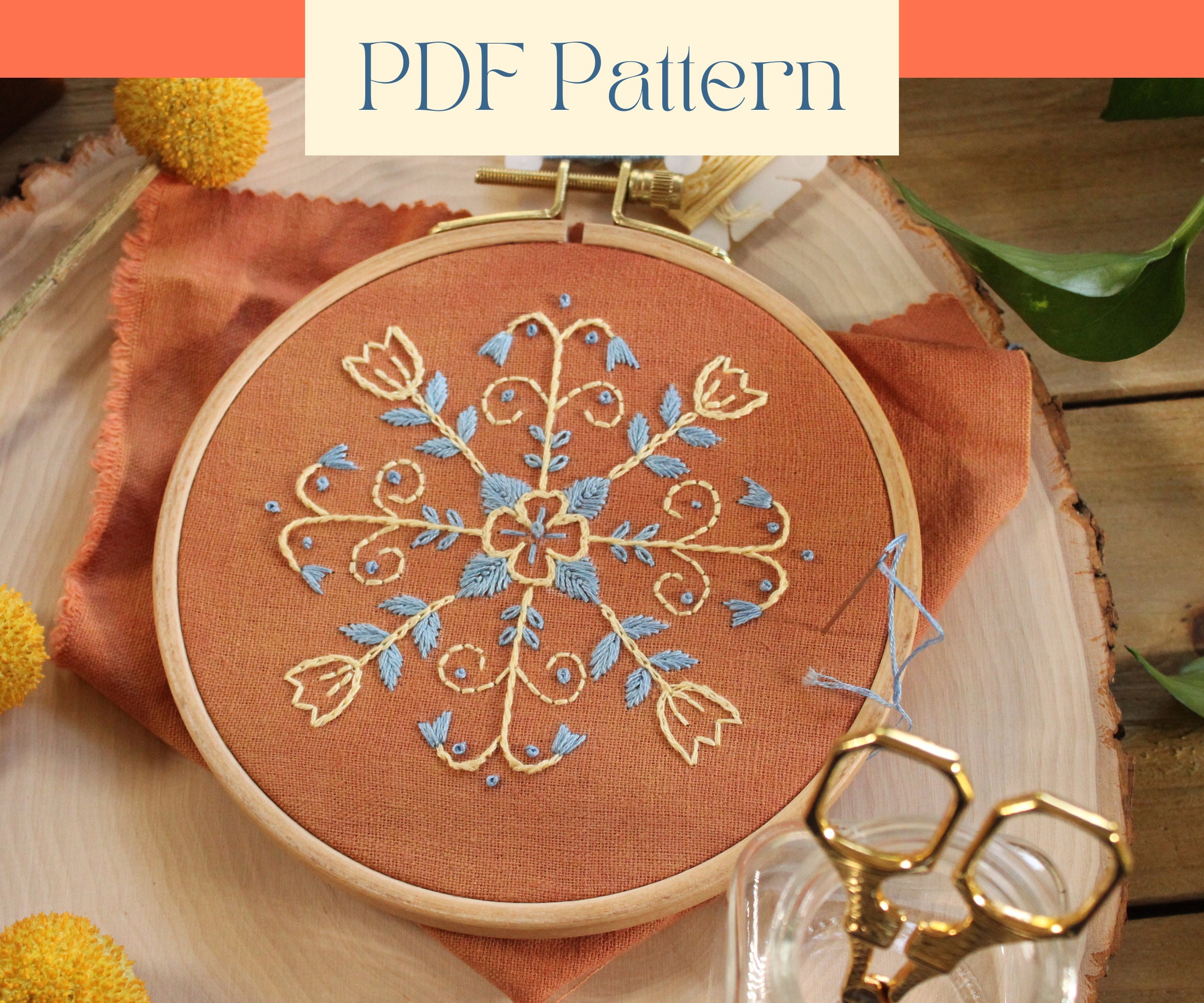 Beginner Daisy Flower Embroidery Pattern - Crewel Ghoul