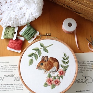 Mouse Hand Embroidery Kit - Thread Painting Embroidery Pattern - Etsy