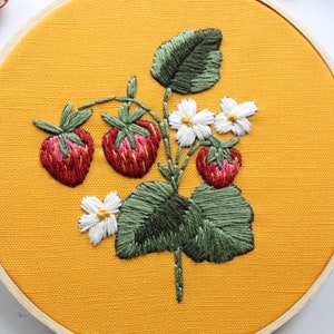 Beginner Hand Embroidery Kit Strawberry Plant image 5