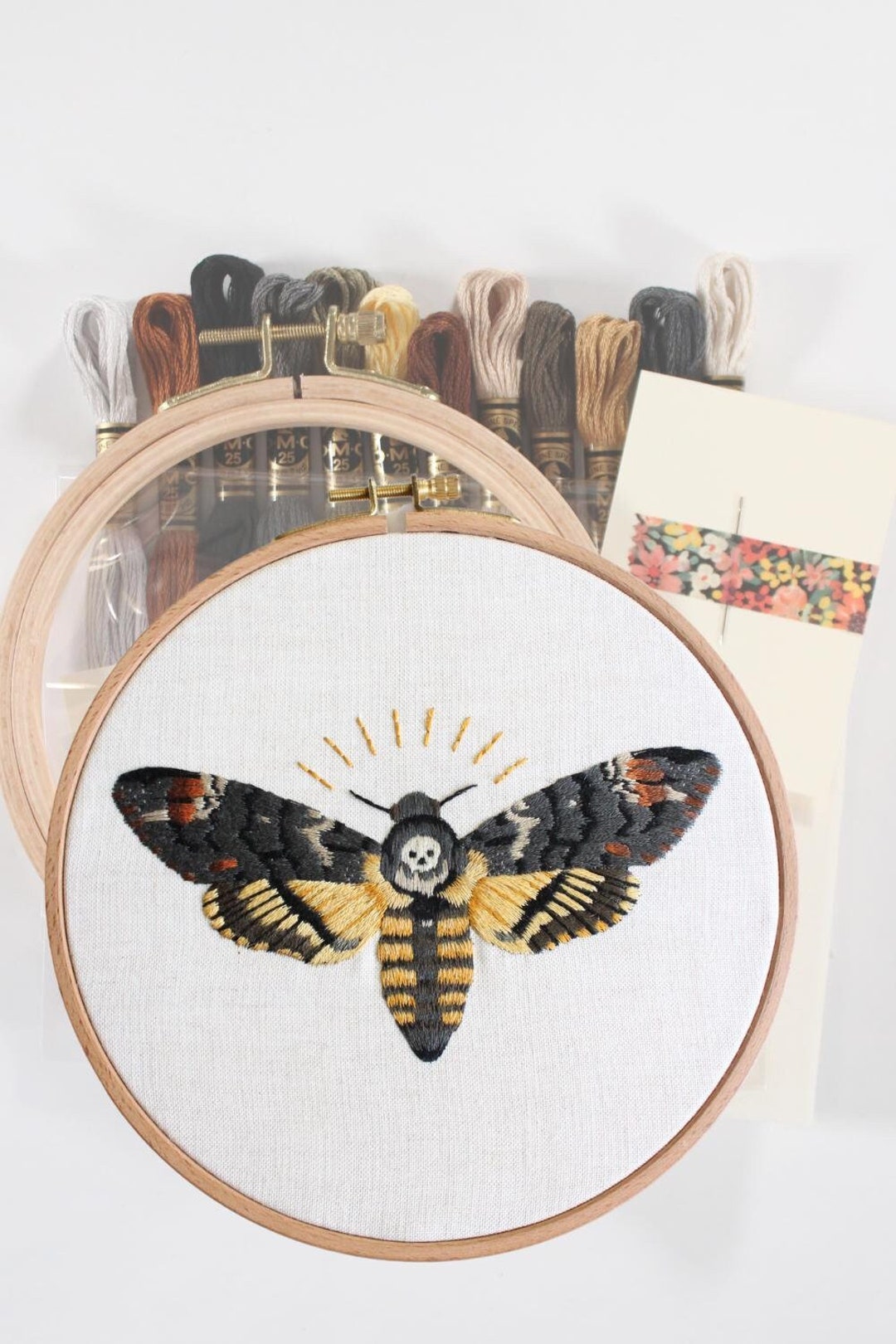 Death Moth Thread Painting Embroidery Kit - Etsy