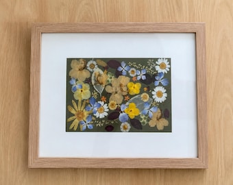 Wildflower Symphony | Original Pressed Flower Art | Framed Botanical Wall Decor