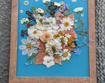 Ramo de flores de verano / Arte floral original prensado