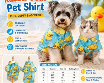 Camiseta de patito de goma para mascotas, ropa ligera de verano para perros y gatos, tallas XXS-XXL