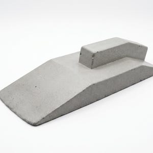 Concrete Fingerboard Spine Ramp | Miniature Double Transition Ledge | Smooth Cast Concrete Spine for Fingerboarding & Tech Decks