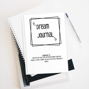 Traum Journal Notizbuch | Liniertes Liniertes Journal, Mond Sterne Berg Illustration, Bibel Vers, Christian Journal Geschenk