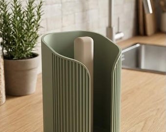 Modern Ribbed Paper Towel Holder