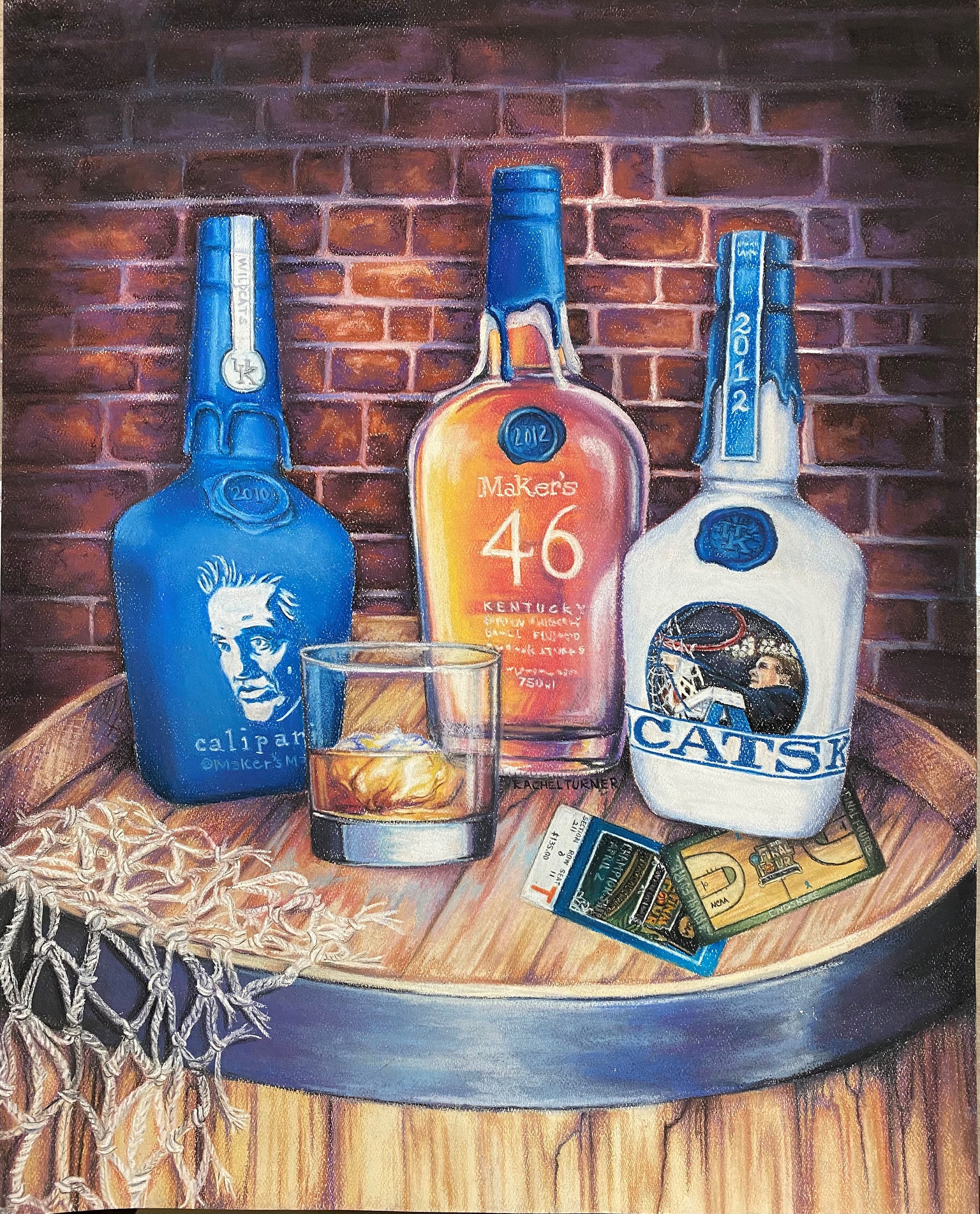 Kentucky Wildcats 2012 Championship Bourbon Art Print: Maker's