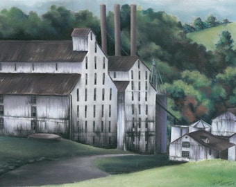 Heaven Hill Distillery Chalk Pastel Print on coated bond paper