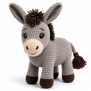 Häkelanleitung für einen Krippen-Esel (PDF) | Weihnachts-Amigurumi-Anleitung | Handgemachte Weihnachtsdeko | Sofort-Download