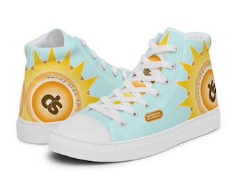 DS Men’s High-Top Canvas Shoes - 'Sunny Side Up' (Blue)