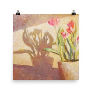 Stampa artistica di tulipani primaverili, stampa artistica floreale, stampa di tulipani, arte murale di fiori, regalo per la casa, bella stampa artistica da parete, regalo per lei, fiori primaverili
