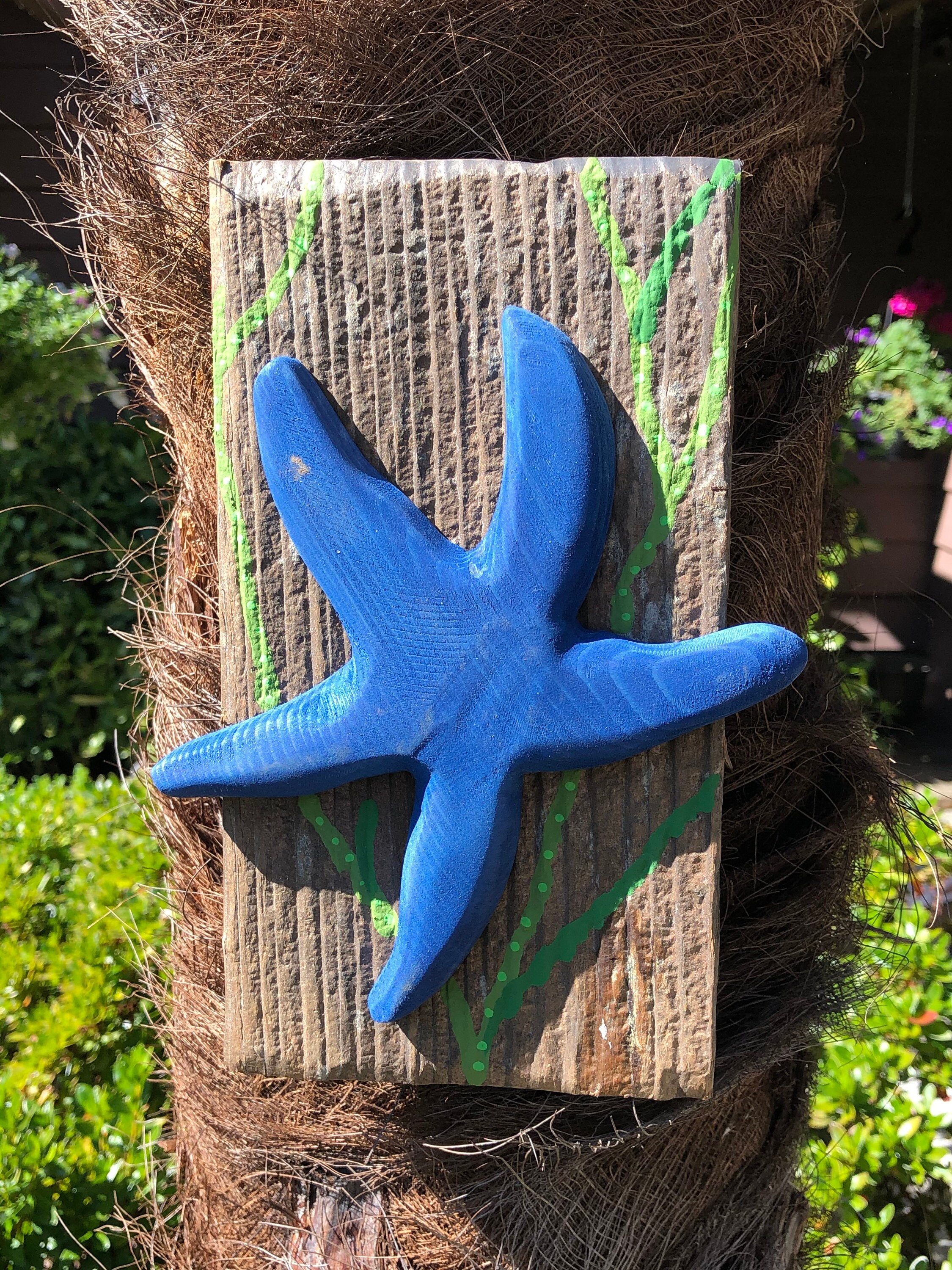 Starfish wood art rustic coastal wall art starfish coastal Etsy