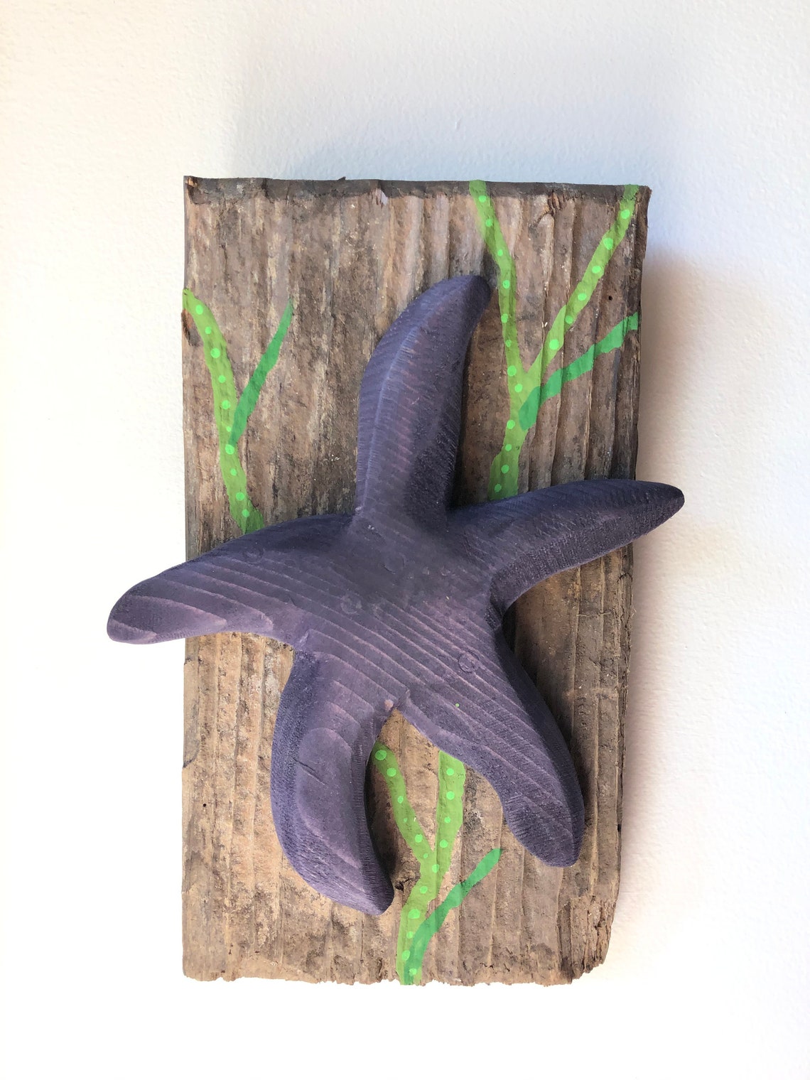 Arte de madera de estrella de mar arte rústico de la pared de | Etsy