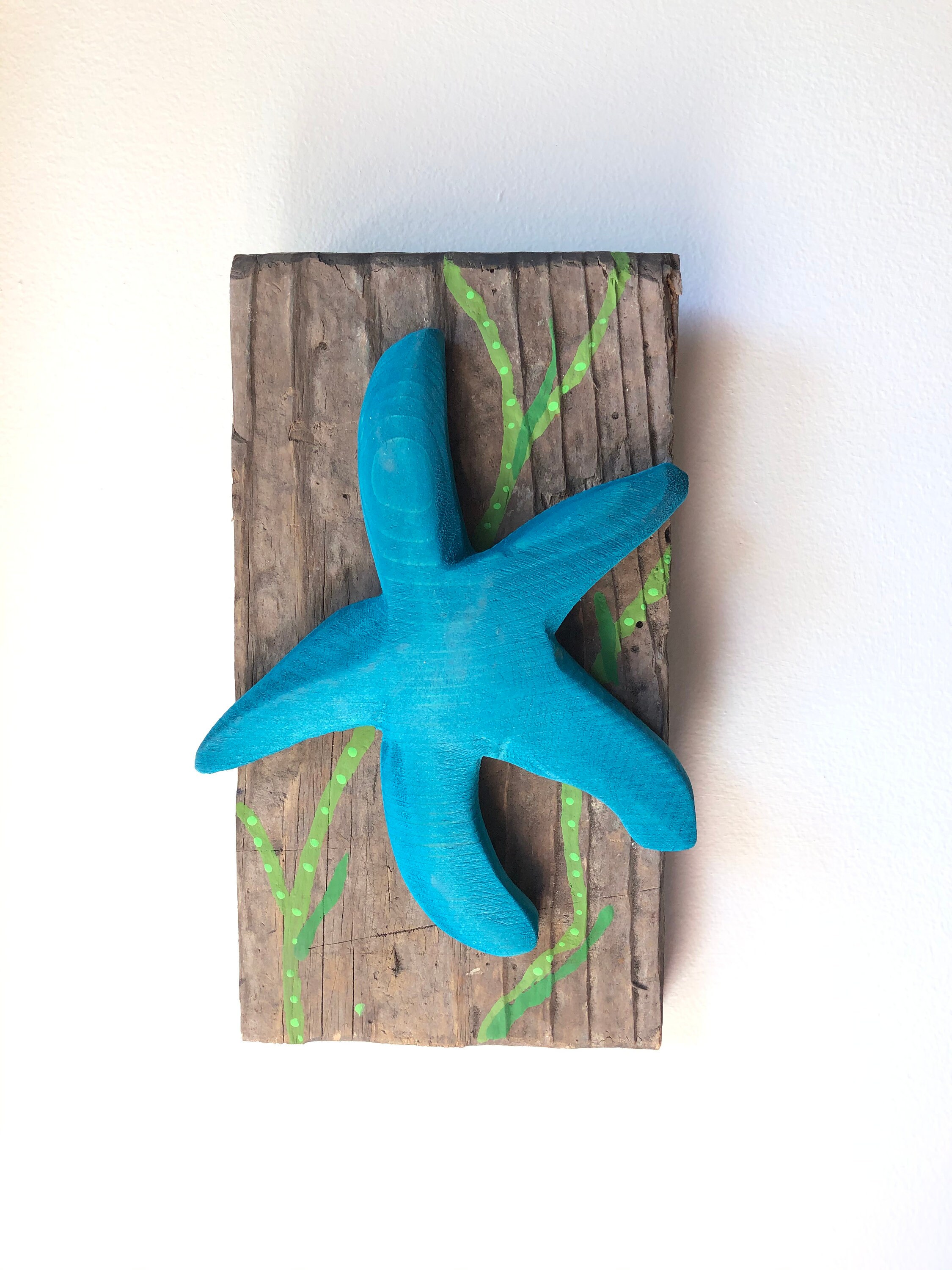 Arte de madera de estrella de mar arte rústico de la pared de | Etsy