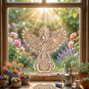 Freestanding Lace Angel Ornament Embroidery Design, Christmas Tree Decor (Digital Download)