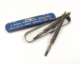 Lata de limpieza para rifles J. C. Higgins vintage con cepillos, calibre .30 - Sears Roebuck