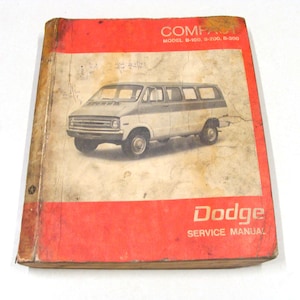 1970? Dodge Compact Van Shop Service Repair Manual B100 B200 B300, Factory Original & Complete