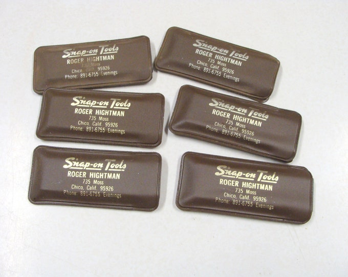 Six Vintage Snap on Advertising Sharpening Stones, None Have Been Used ...