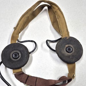 Vintage Soviet Russian? Military Radio Headphones, Untested