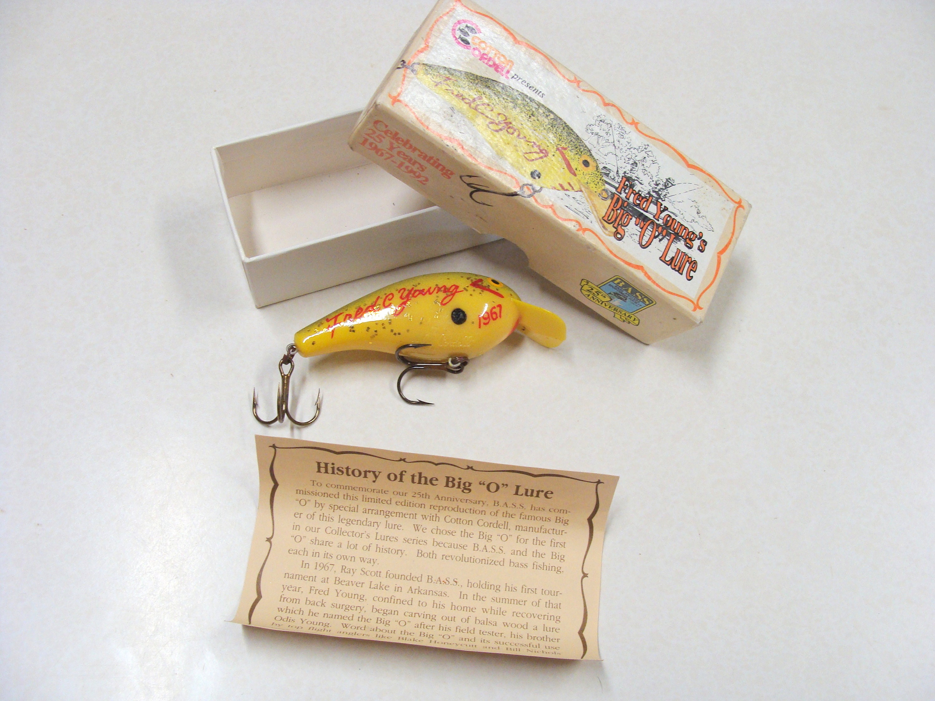 Cotton Cordell Fred Young's Big o Lure, Incl. Box, Paper History