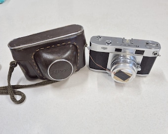 Vintage Ricoh 500 Rangefinder Camera With Auxiliary Lens Set