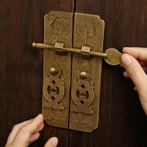 Solid Brass Cabinet Pulls Chinese Plum Blossom Antique Style 13-18cm