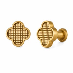 Tirador de latón para armario, diseño de trébol de estilo vintage, tirador de cajón.