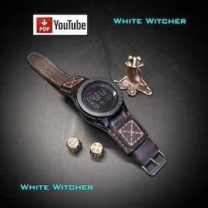 Leather watch strap "X" - PDF pattern.