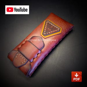 Glasses case / Pen case - Leather Pattern - stitchless design.