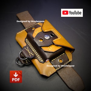 Leather pattern to make a belt wallet "Cosmo2"