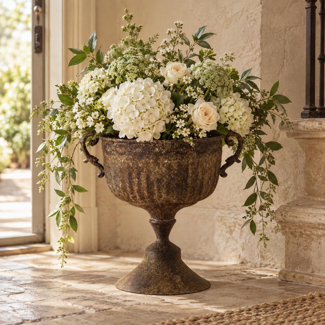 French Metal Flower Vase - Etsy