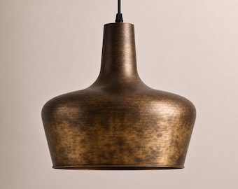 Aged Brass Pendant Light – Vintage  Gooseneck Pendant Lamp – Farmhouse Lighting for Kitchen Island & Indoor Accent