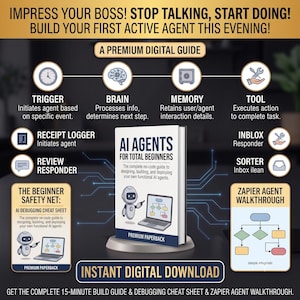 AI Agent Guide for Beginners | Zapier No-Code Workflow Tutorial (Digital PDF Download)
