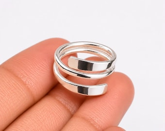 Sterling Silver Spiral Ring, Boho Statement, Minimalist Artisan Band
