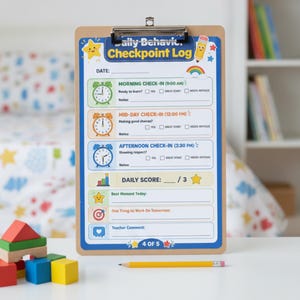 Classroom Behavior Reward Chart Printable, 5 Page Activity Sheet Set for Teachers, Homeschool Discipline Tracker, Positive Reinforcement