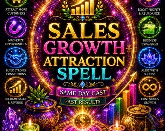 Sales Growth Attraction Spell, Attract More Customers, Business Success and Abundance, Powerful Manifestation Ritual, Same Day Cast