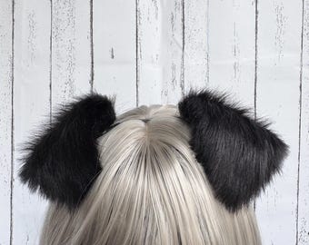 Floppy Puppy Ears and Tail Set, Handmade Faux Fur Dog Headband, Six Color Kemonomimi Cosplay