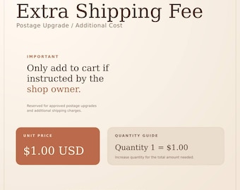 Extra Shipping Fee / Postage Upgrade