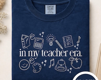 Maglietta "In My Teacher Era", maglietta minimalista per la classe, regalo per il ritorno a scuola