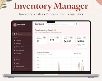 Inventory Manager Web App | Small Business Inventory Tracker | Stock Management | Sales Tracker | Order Manager