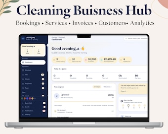 Cleaning Business Manager | Cleaning Company Management System | Job Scheduler, Client Tracker, Quotes & Business Templates