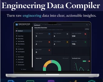 Engineering Data Compiler | Engineering Data Analysis Dashboard | Test Records, Data Validation & Reports | HTML Web App