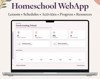 Homeschool Planner Digital Student Tracker Editable Lesson Weekly Daily Planner Attendance Reading Goal Tracker Bundle