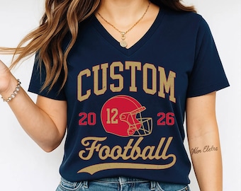 Custom Football Racerback, Personalized Team Name and Number, shp037