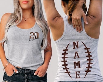 Custom Football Racerback: Personalized Team Name and Number shp020