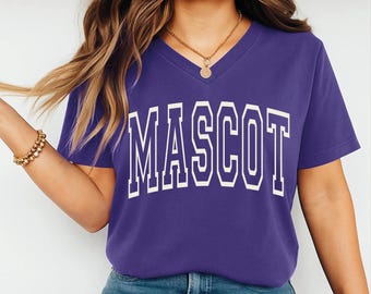 Custom School Mascot Racerback, Team Name Vneck Shirt, Personalized Sports, shp027