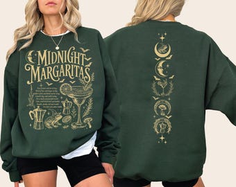 Midnight Margaritas Sweatshirt, Witchy Halloween Hoodie, shp019