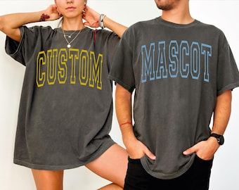 Comfort Colors Custom School Mascot Tshirt, Team Mascot Name Tee, Personalized Sports, shp027