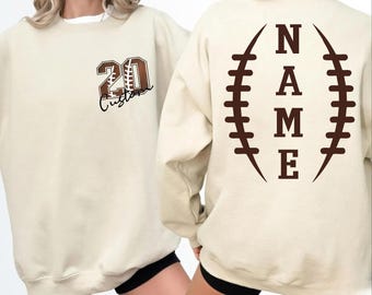 Custom Football Sweatshirt  or Hoodie: Personalized Team Name and Number shp020